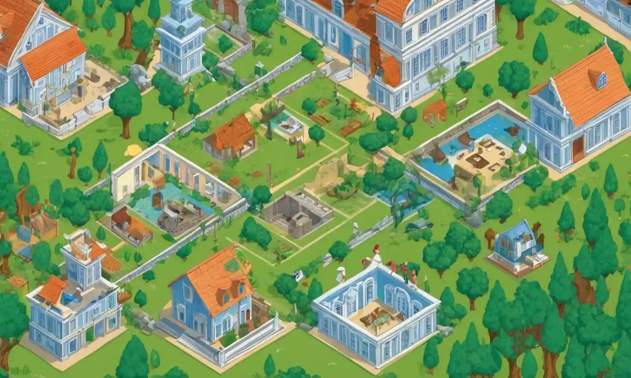 Un mapa de realidad virtual muestra diferentes habitaciones con conceptos históricos y evolutivos.