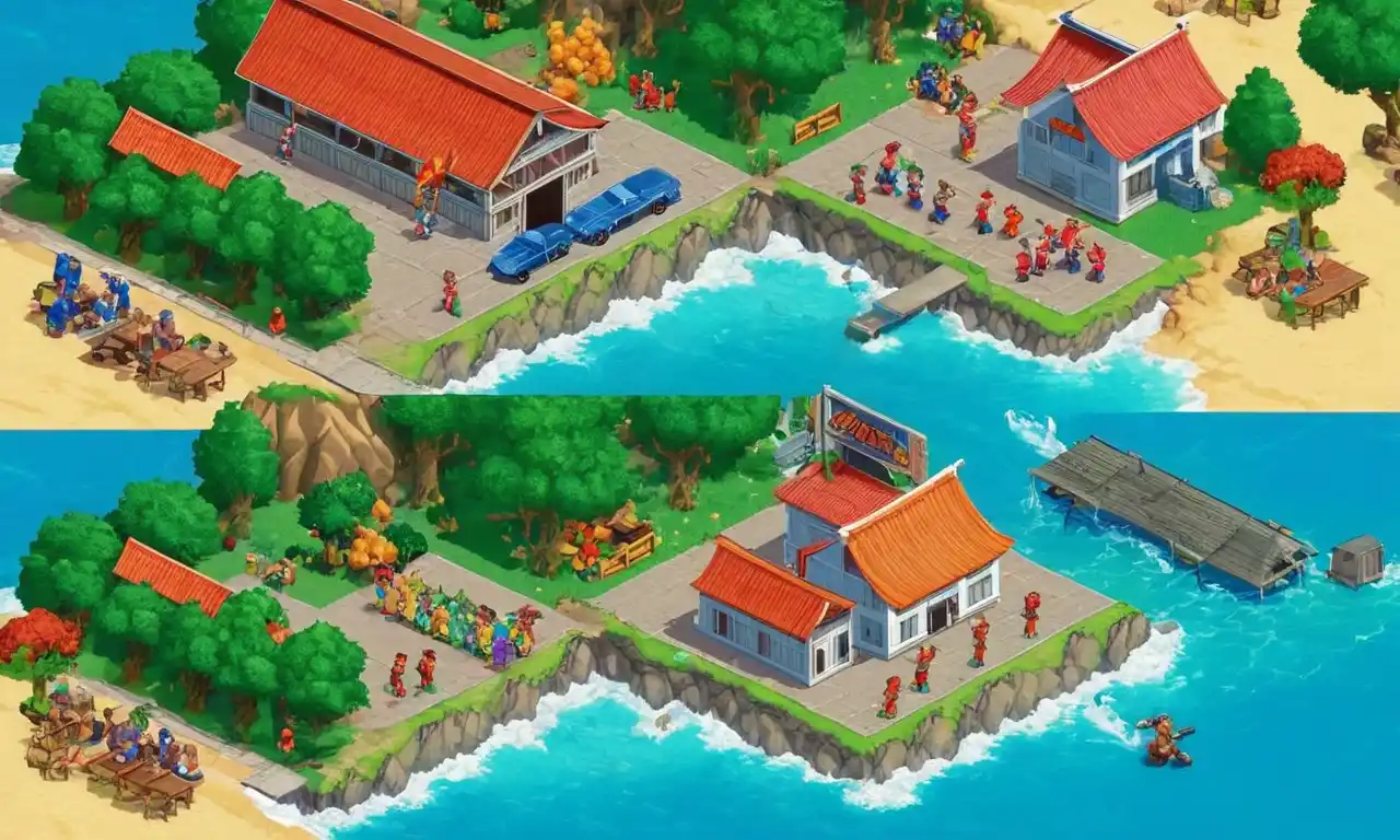 Una comparación de pantalla dividida del juego original Street Fighter II con juegos de lucha modernos.