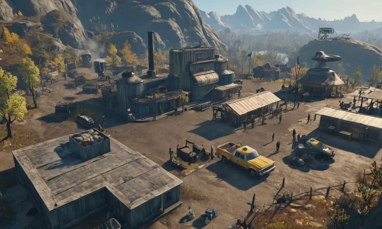 Una imagen de pantalla dividida que compara las expectativas de pre-lanzamiento con la recepción real postlanch de Fallout 76.