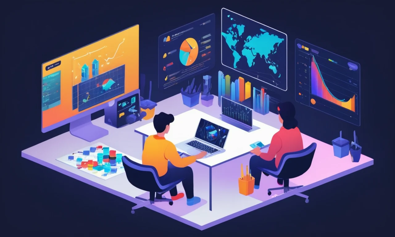 Una persona sentada frente a una pantalla de computadora que muestra una interfaz de juego multijugador con notas y gráficos que los rodean.