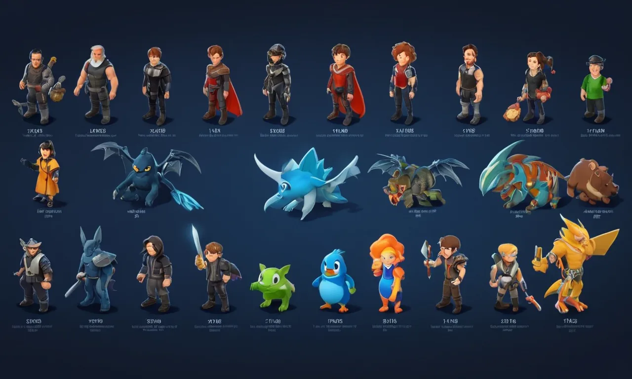 Línea de tiempo evolutiva de diseño de personajes de películas y juegos clásicos a CGI moderno.