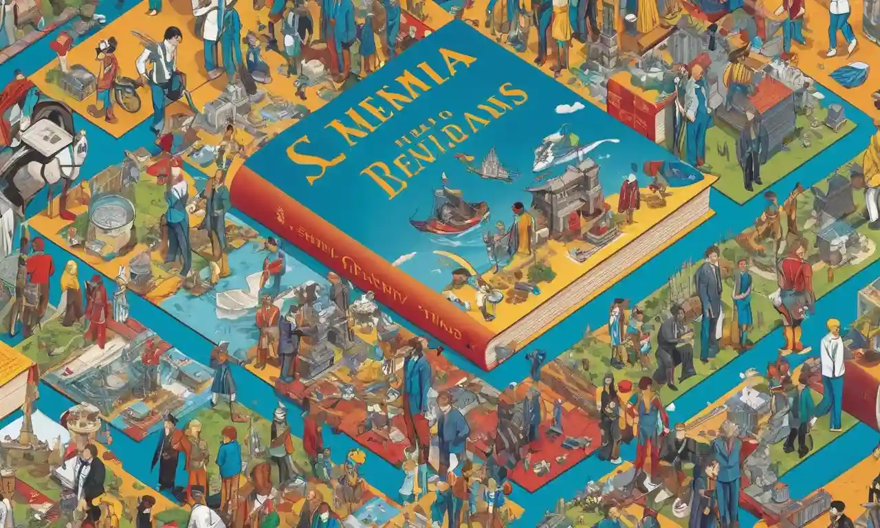 Una cubierta de libro con un collage de personajes ficticios icónicos con sus inspiraciones de la vida real en el fondo.