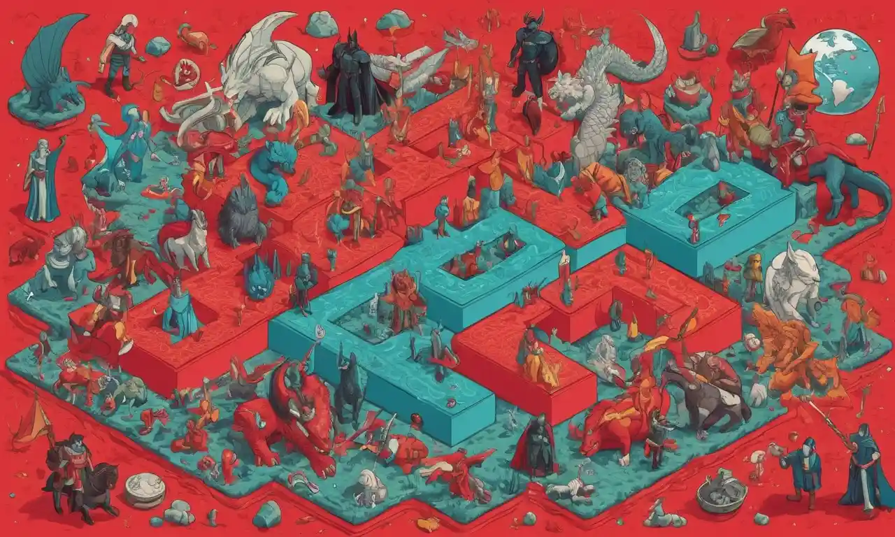 Una ilustración caricaturista de personajes ficticios populares rodeados de Xs rojas y textos de mitos.