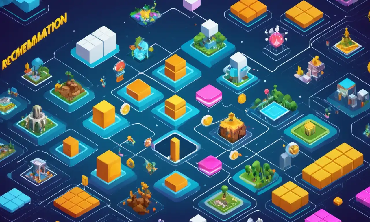 Un gráfico que muestra los desafíos en los sistemas de recomendación del juego, con algoritmos que juegan un papel clave.