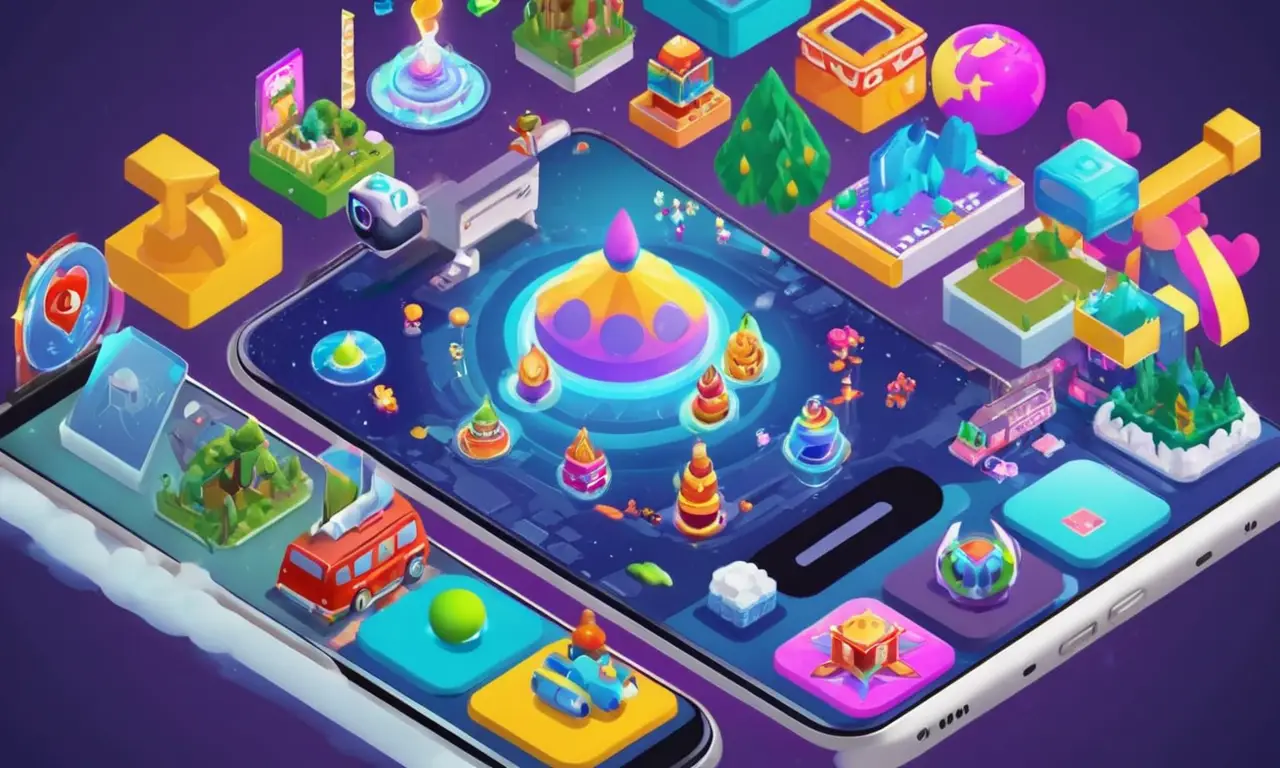 Una persona que sostiene un smartphone con una selección diversa de juegos móviles en la pantalla.