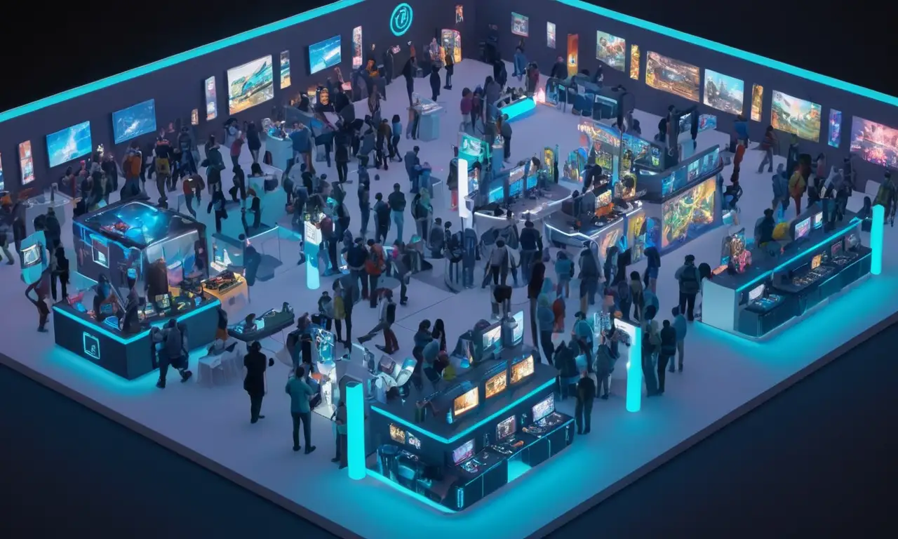 Un grupo de jugadores profesionales sentados en computadoras, usando auriculares y concentrándose en la pantalla.