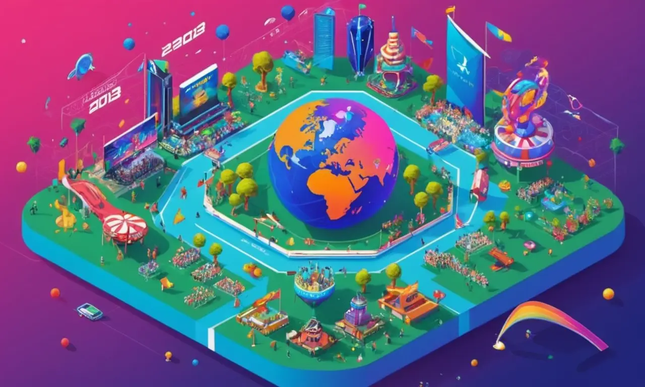 Un gráfico que muestra varios eventos y torneos de juego en todo el mundo en 2023.